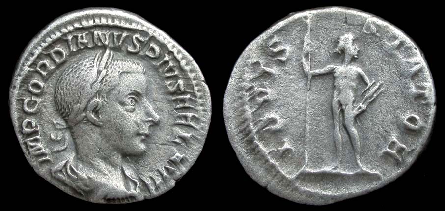 Gordian III, Denarius, IOVIS STATOR reverse,  SOLD!